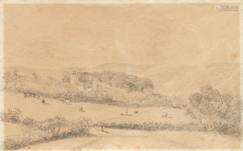 Osmington, Dorset, with the figure of George III at Sutton Poyntz John Constable  R.A.(East Bergholt 1776-1837 London)