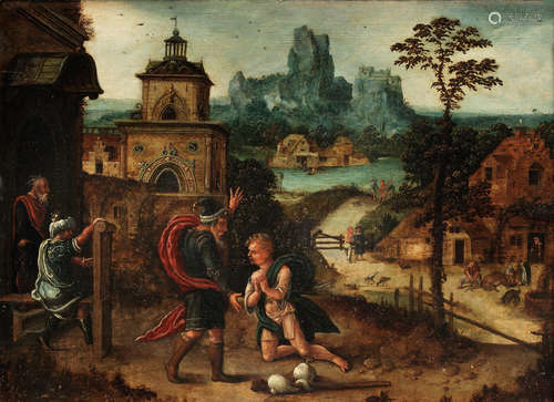 The Return of the Prodigal Son Attributed to Lucas Gassel(Helmont circa 1500-circa 1570)