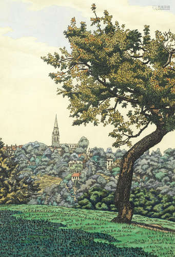 Highgate from Hampstead Heath Charles Ginner A.R.A.(British, 1878-1952)