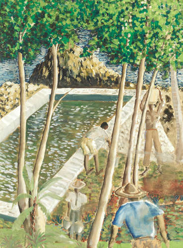 Workmen Building Swimming-Pool at Blue Harbour Sir Noël Coward(British, 1899-1973)