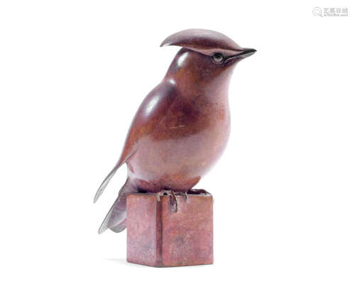 Waxwing 14cm (5 1/2in) high Geoffrey Dashwood(British, born 1947)