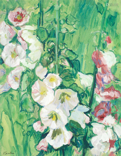 Hollyhocks Sir Jacob Epstein(British, 1880-1959)