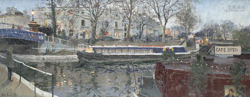 Little Venice, Twilight 51cm x 127cm Peter Brown N.E.A.C.(British, born 1967)