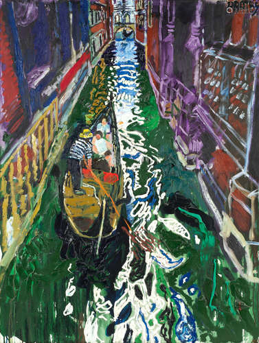 Gondola, Venice (unframed) John Bratby R.A.(British, 1928-1992)