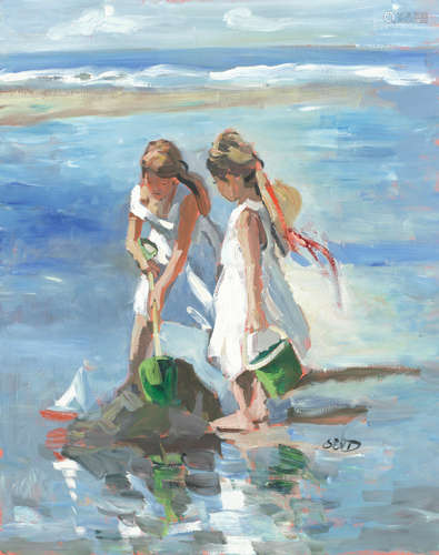 Children on the Beach (unframed) Sherree Valentine-Daines(British, born 1956)