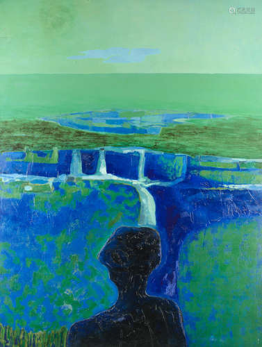 Landscape in Blues & Greens Arthur Armstrong R.H.A.(Irish, 1924-1996)