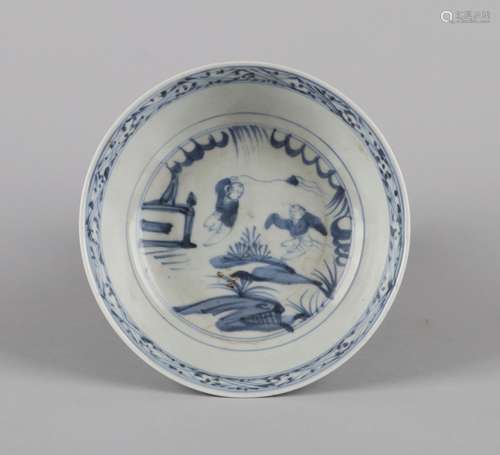 A Chinese Blue and White Porcelain Plate