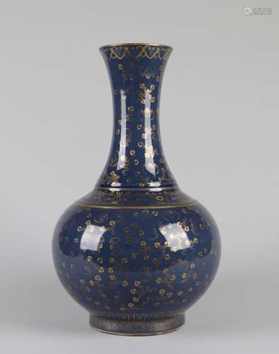 A Chinese Blue Glazed Porcelain Vase