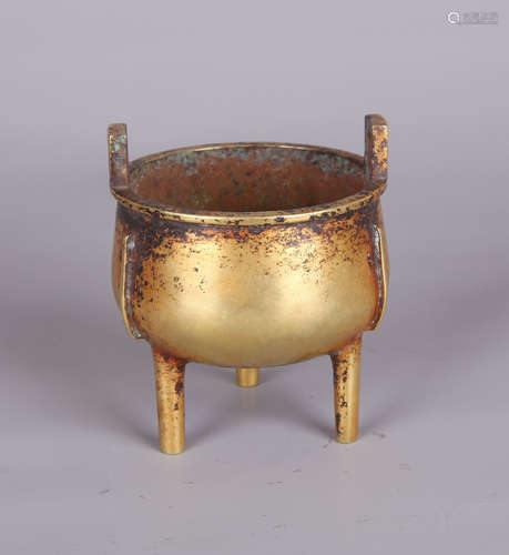 A Chinese Gilt Bronze Incense Burner