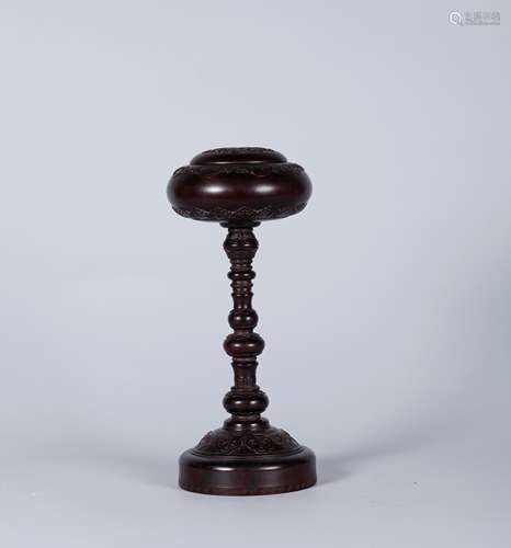 A Chinese Carved Zitan Hat Stand