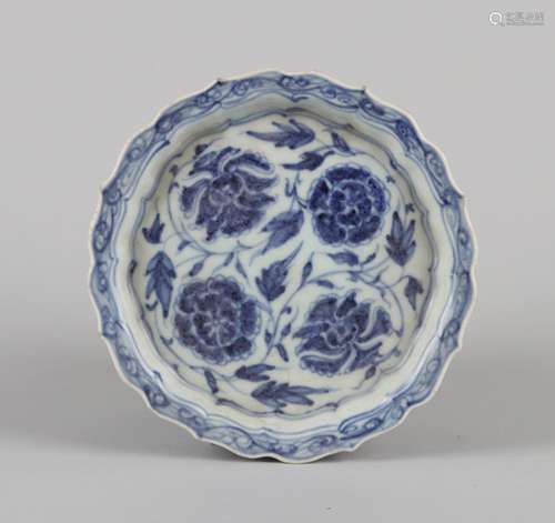 A Chinese Blue and Whit Porcelain Plate