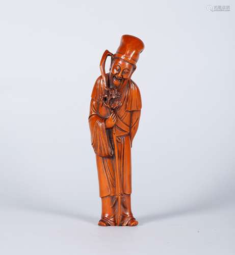 A Chinese Carved Boxwood Figure Decoration