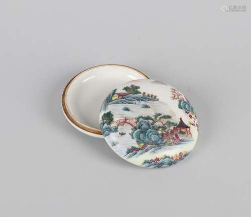 A Chinese Famille-Rose Porcelain Ink Pad