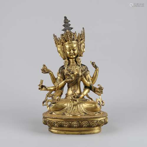 A Chinese Gilt Bronze Buddha