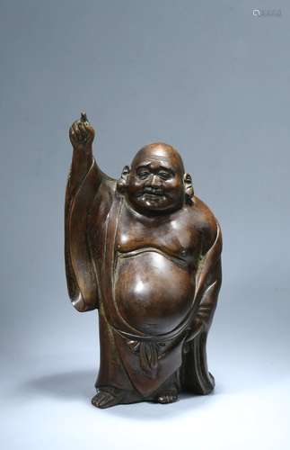 A Chinese Bronze Figure of Monk Decoration