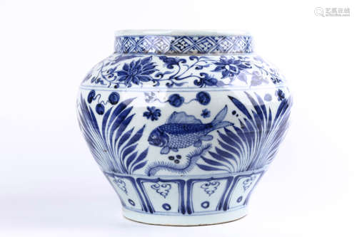 A Chinese Blue and White Porcelain Jar