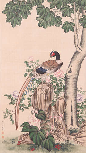 A Chinese Scroll Painting on Silk