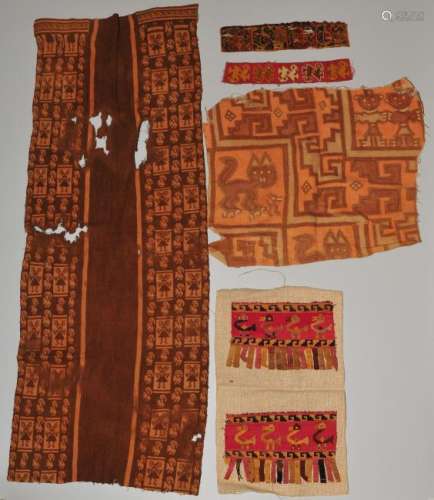 6 präkolumbische Textilfragmente