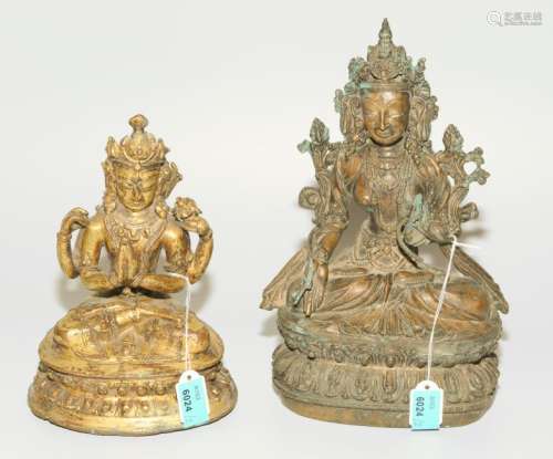 Lot: Zwei buddhistische Figuren