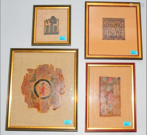 4 koptische Textilfragmente