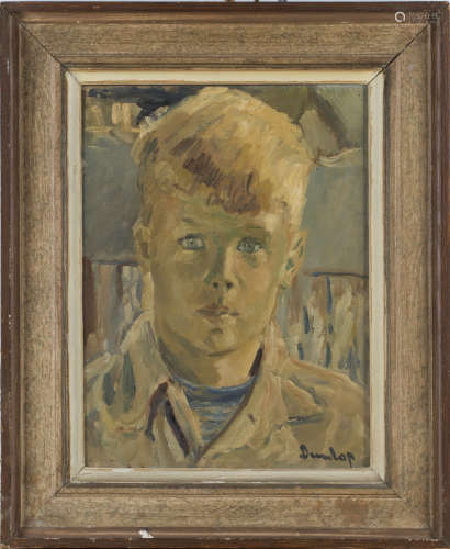 Ronald Ossory Dunlop - Portrait of a Young Boy, 20th century oil on canvas, signed, 40cm x 30cm,