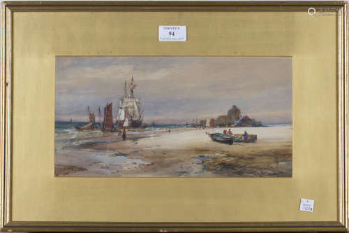 Thomas Bush Hardy - 'Ambleteuse' (Coastal View), watercolour with gouache, signed, titled and