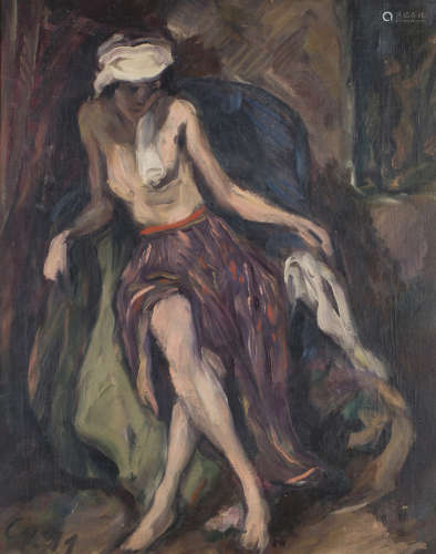 Secessionist School - Portrait of a Lady en déshabillé, early 20th century oil on canvas laid on