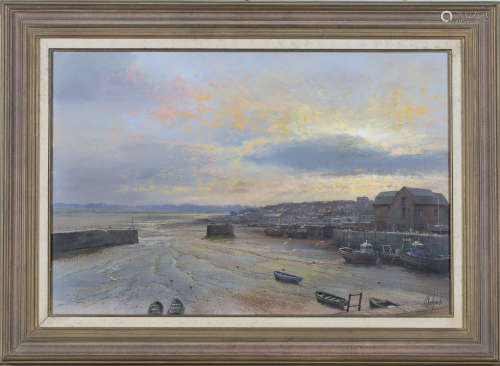 Clive Madgwick - 'Early Morning, Padstow', oil on canvas, signed recto, titled and dated 2002 verso,