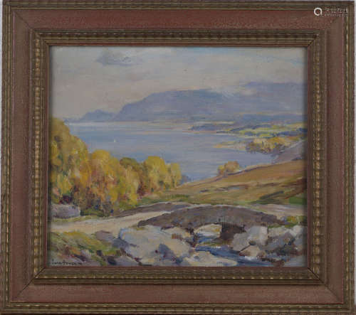 Owen Bowen - 'Ashness Bridge and Derwent Water, Borrowdale', early 20th century oil on canvas,
