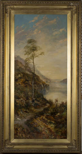 Follower of David Bates - 'The Path to the Cove', 19th century oil on canvas, bears signature,