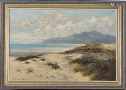 William Langley - Coastal Landscape, early 20th century oil on canvas, signed, 39.5cm x 60cm, within