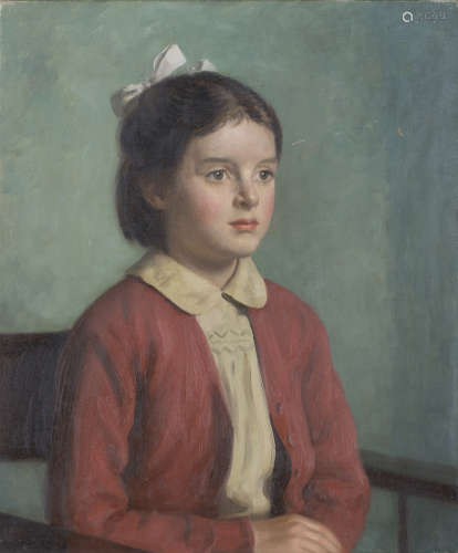 Frank Jameson - 'Portrait of a Child' (Daphne, age 5), 20th century oil on canvas, signed recto,