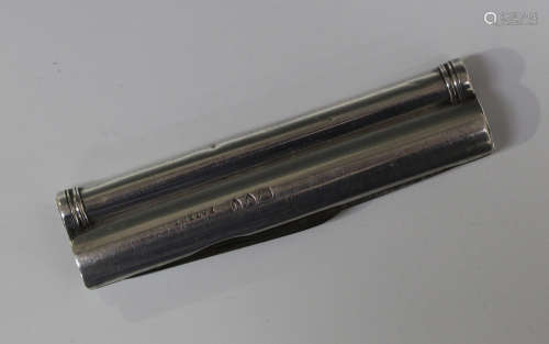 A late Victorian silver combination penknife and propelling pencil, London 1894, length 8.4cm.