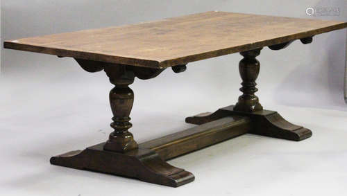 A modern 17th century style oak refectory table by 'Bylaw the Furniture Makers', the rectangular