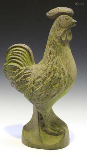 A cast iron garden model of a cockerel, height 59cm.Buyer’s Premium 29.4% (including VAT @ 20%) of