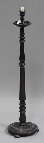 A Victorian oak floor standing candlestick, height 99cm.Buyer’s Premium 29.4% (including VAT @