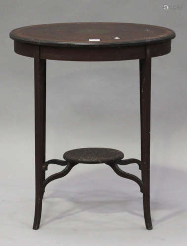 An Edwardian Neoclassical Revival mahogany oval occasional table with painted decoration, on