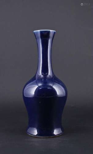 Chinese Qing Porcelain Blue Glaze Vase