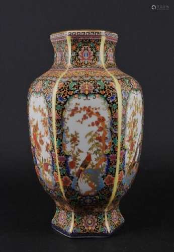 Chinese Qing Enamel Painted Porcelain Vase