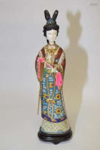 20th C. Chinese Cloisonne Maiden