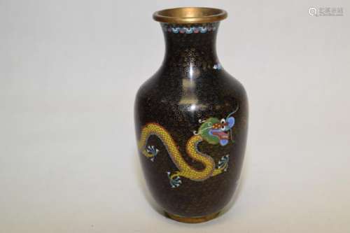 Late Qing/Republic Chinese Cloisonne Dragon Vase