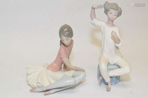 Two Lladro Young Girls Figures