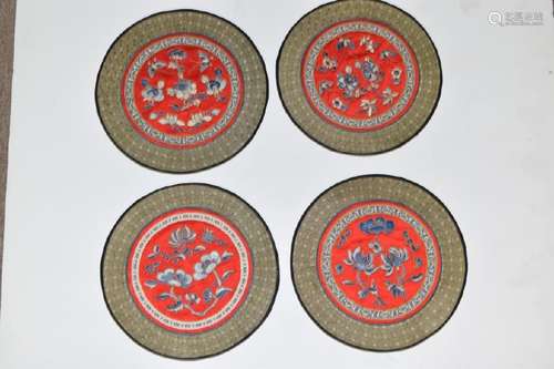 Group of Four Chinese Embroideries