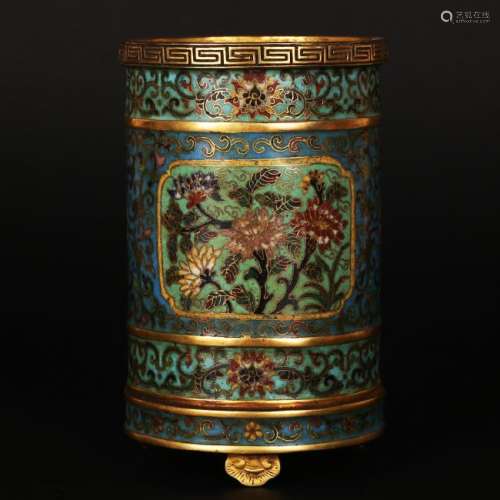 CHINESE CLOISONNE BRUSH POT