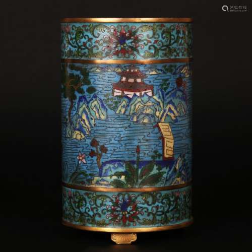 CHINESE CLOISONNE BRUSH POT