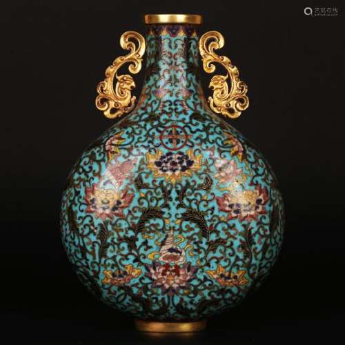 CHINESE CLOISONNE MOON FLASK VASE