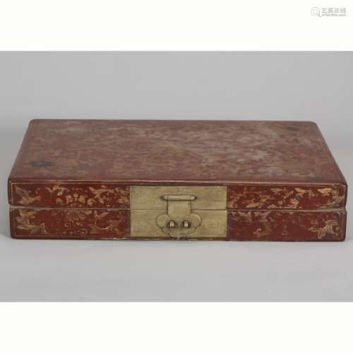 CHINESE LACQUER WOOD COVER BOX