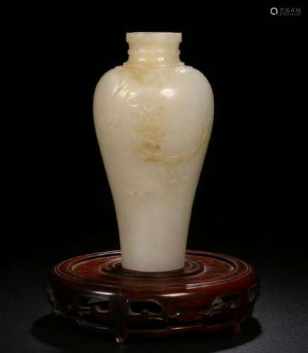 Carved Jade Meiping Vase