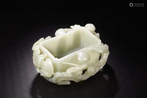 Carved White Jade Box