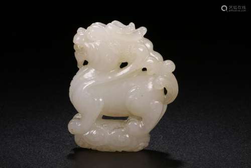 Carved White Jade Beast